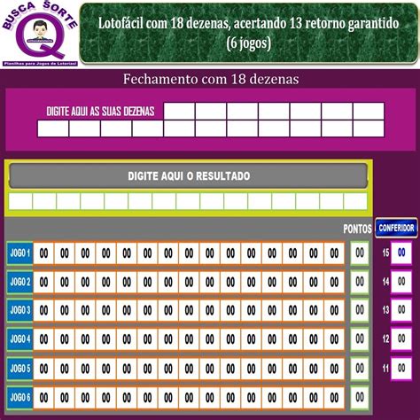 planilha lotofácil 18 dezenas grátis - planilha para conferir lotofácil grátis